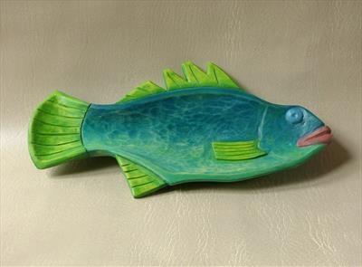 Stickleback Fish Dish, turquoise blue