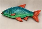 Green Diving Roach Fish Dish by Jeremy Turner, Wood, carved wood