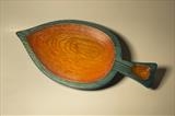 Medium Leaf Dish by Jeremy Turner, Wood, carved & painted ash