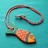 Red Fish Pendant by Jeremy Turner, Wood, sycamore wood