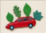 Red Foliate Car by Jeremy Turner, Sculpture, Wood