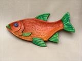 Red Leaping Roach Fish Dish by Jeremy Turner, Wood