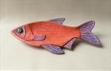 Red Roach Fish Dish by Jeremy Turner, Wood, carved & painted ash