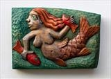 Small Blue Mermaid by Jeremy Turner, Sculpture, Wood