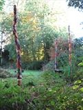 The BAB Totem Poles at Inter-Action, Milton Keynes, by Jeremy Turner, Sculpture, Oak