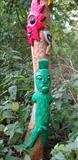 The BAB Totem Poles at Inter-Action, a close up detail by Jeremy Turner, Sculpture, Oak