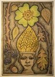 The Green Rose of Love, variation, No 4 by Jeremy Turner, Drawing, charcoal, ink, pastel, crayon