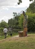 The Three Post Bench, Gyosei Art trail, Milton Keynes by Jeremy Turner, Sculpture