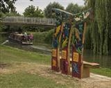 The Three Post Bench, Gyosei Art trail, Milton Keynes by Jeremy Turner, Sculpture